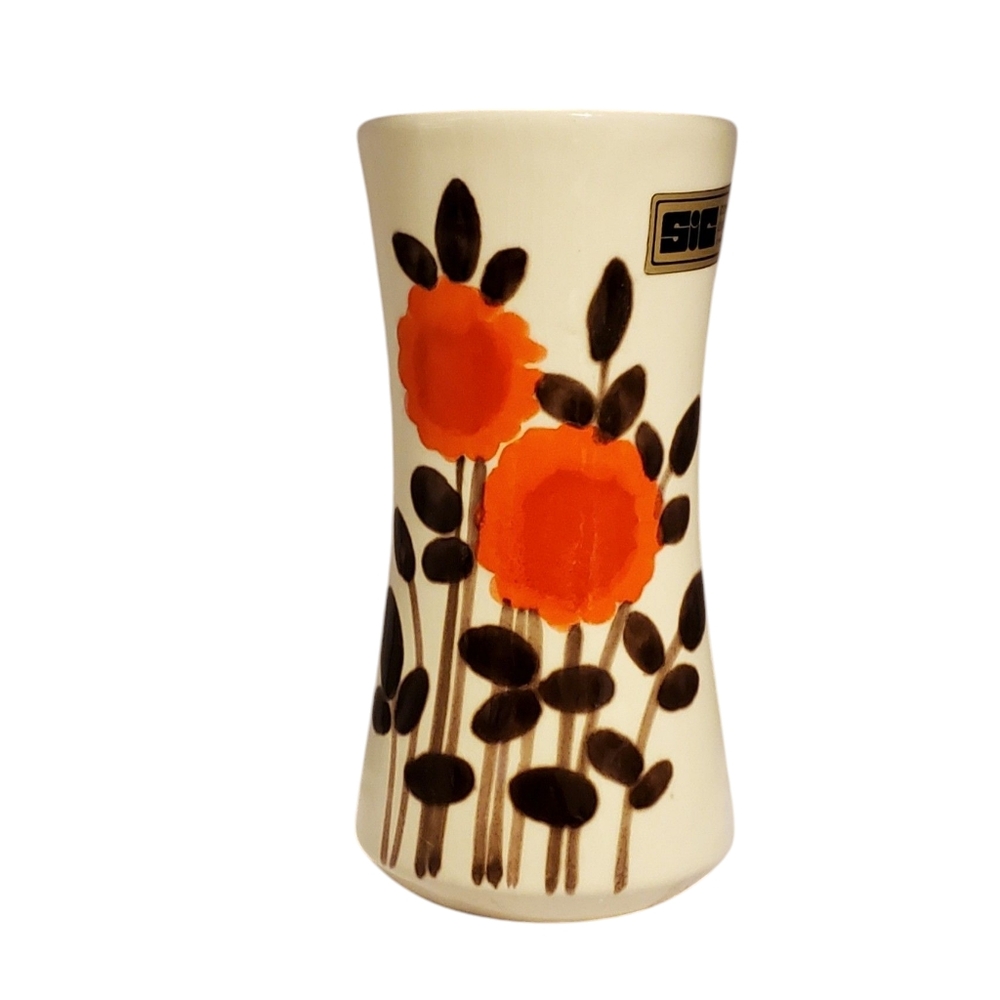 SiC Floral Patterned Vase Ceramiche Casale Monferrato
